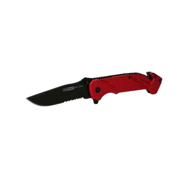Sammenleggbar lommekniv med beltekutter og glassknuser, KS Tools