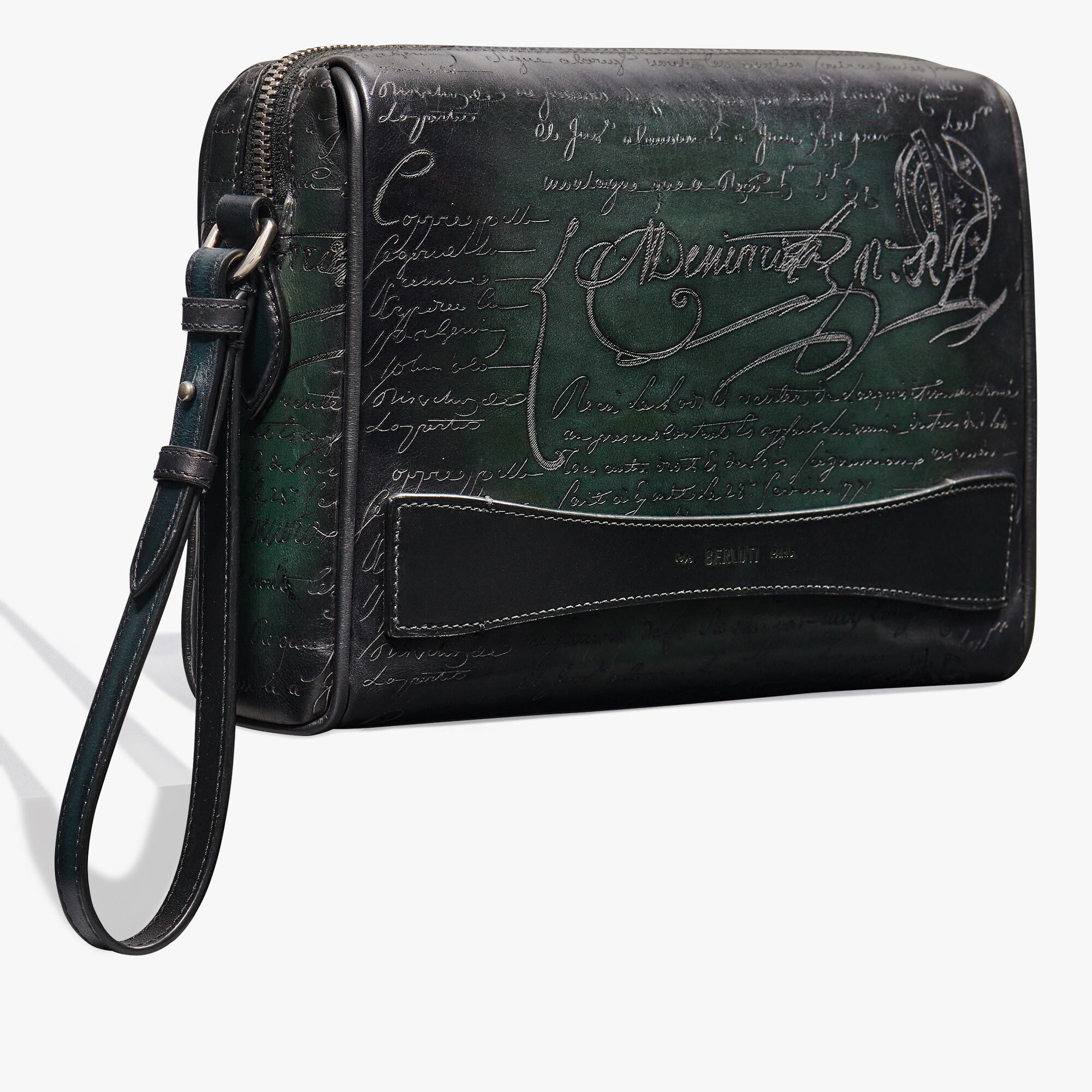 Pochette Zippee Rosewood En Cuir Scritto