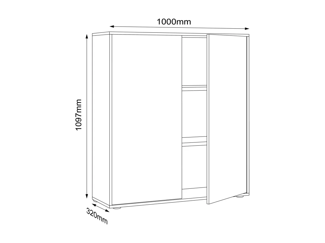 Armoire de bureau Sideboard Salia 3x L100