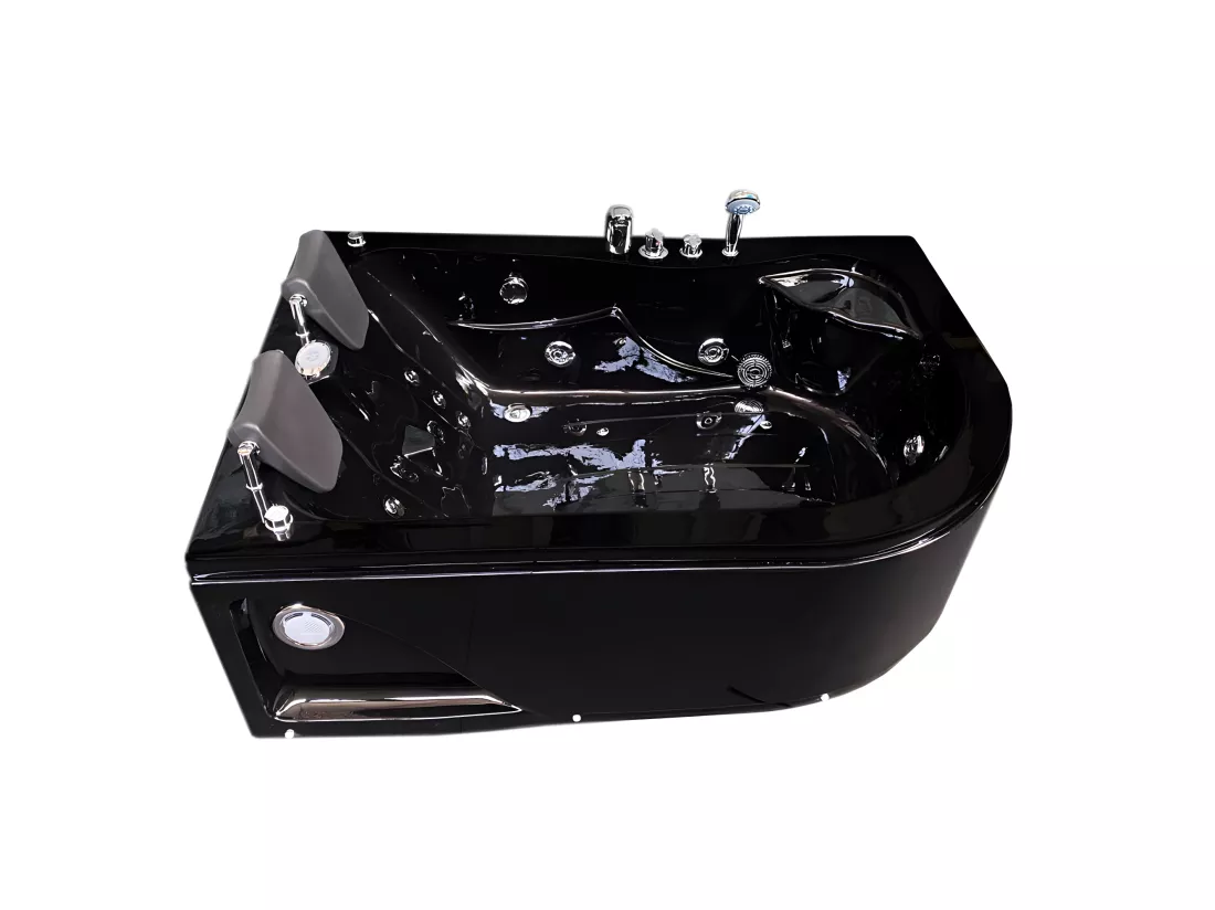 Baignoire Balnèo Noir 170 X 115 cm 15 jets pour deux personnes – Black Tulip