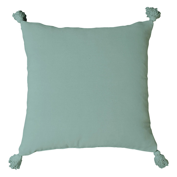 Coussin pompoms GoodHome vert L.45 x l.45 cm