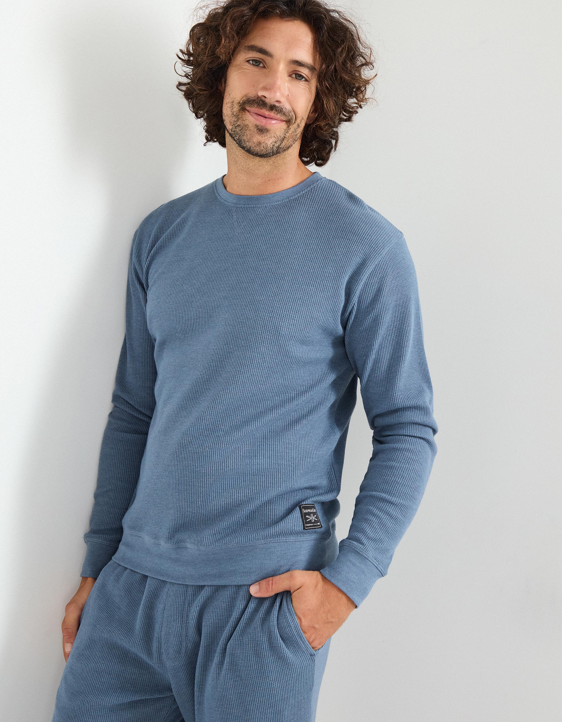 Pijama Waffle, Homem, Azul Escuro