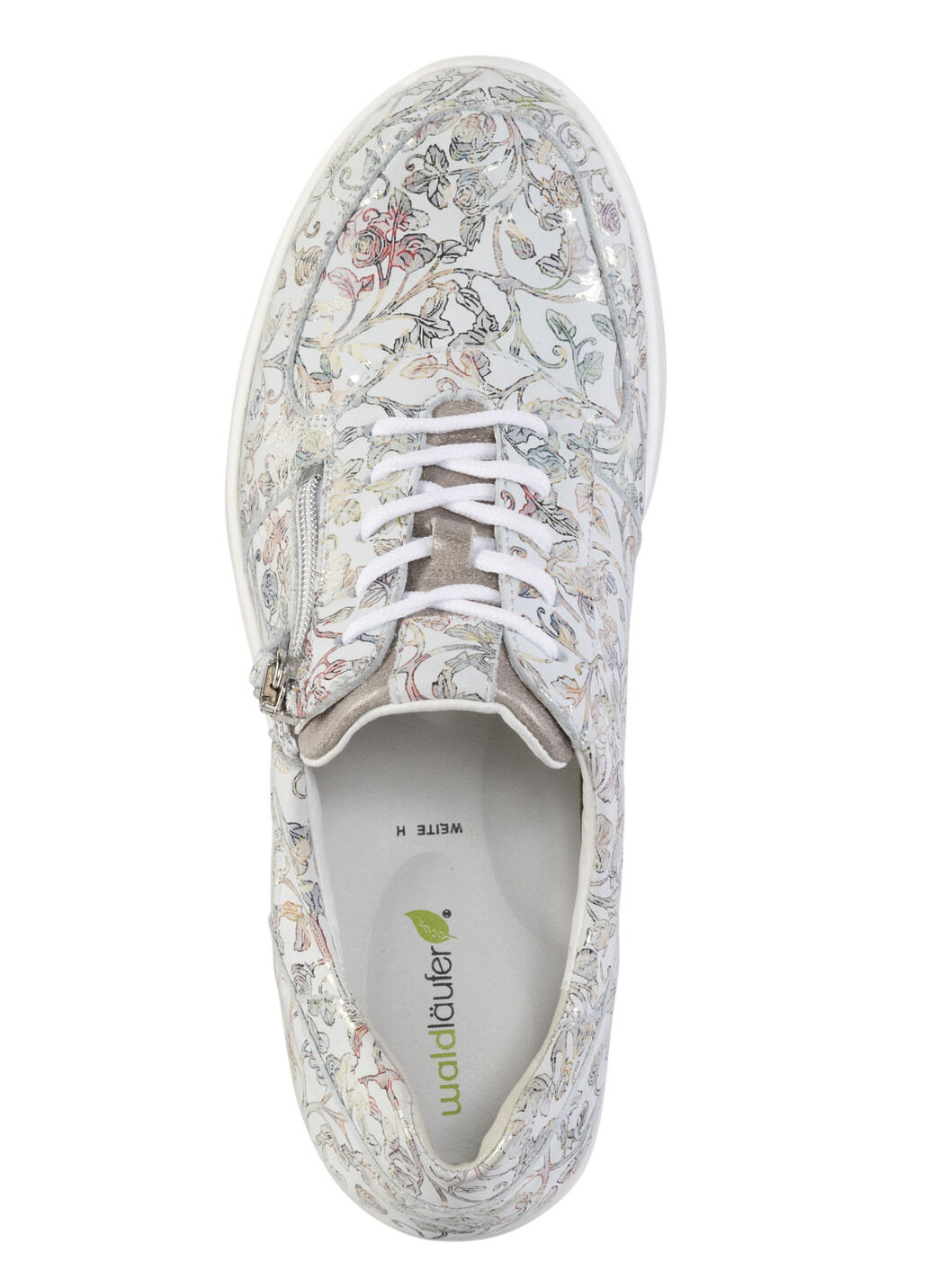 Waldläufer Sneaker aus floral bedrucktem Nubukleder