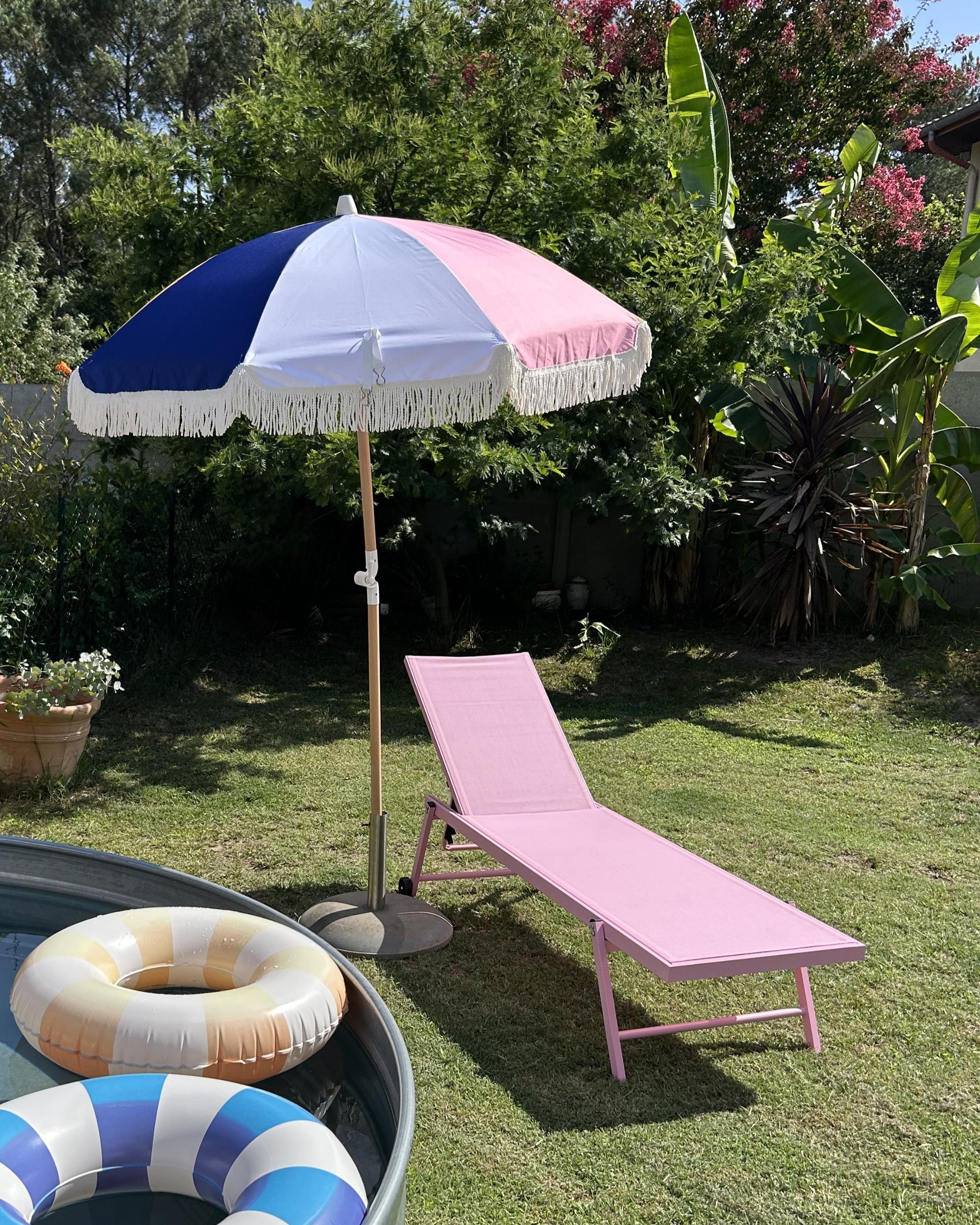 Ligstoel PORTOFINO achteroververstelbaar Metaal Roze