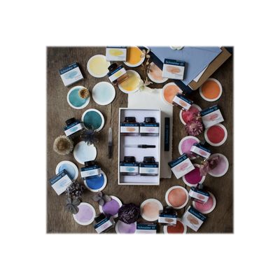 Schneider- Coffret de 4 encres liquides - 15 ml - couleurs pastels assorties