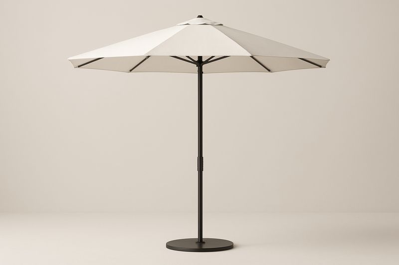 Garten Sonnenschirm Rund Ø300 cm Polyester Weiß