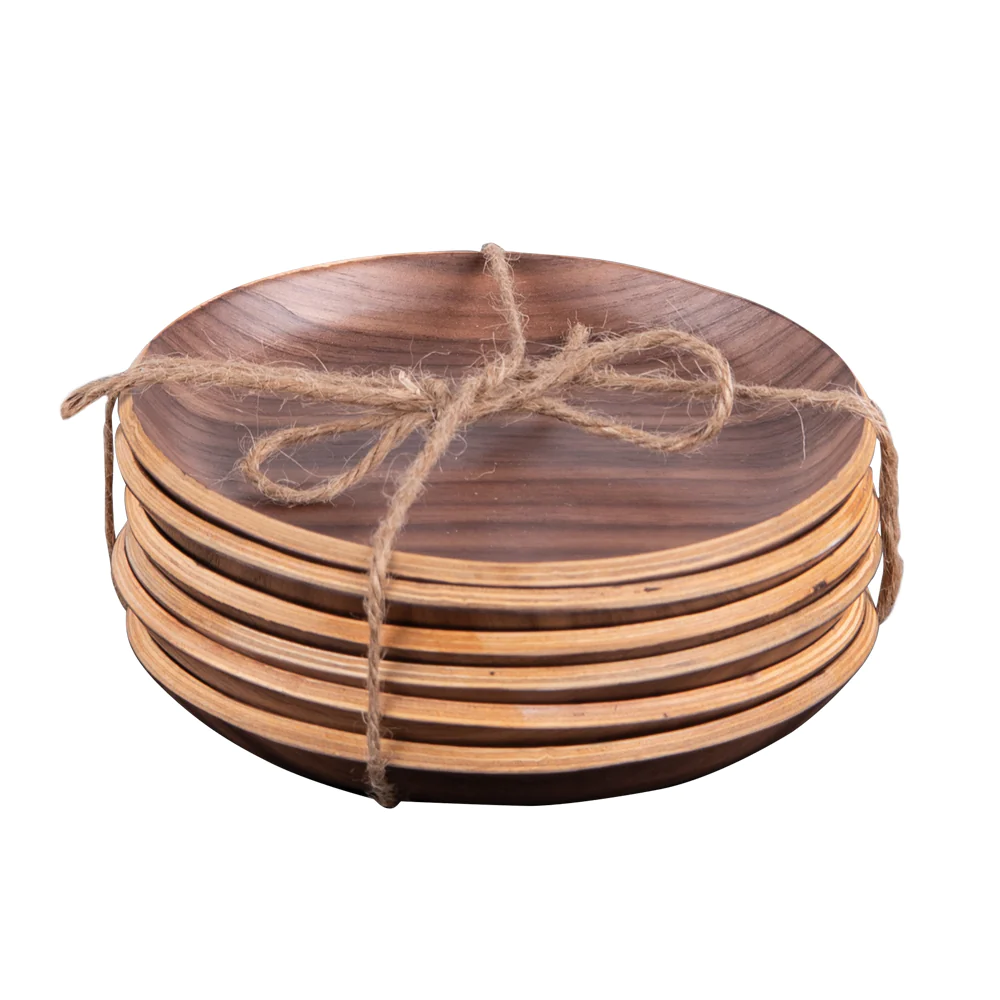 Set de 6 dessous de verre bois brun 12 cm Table passion