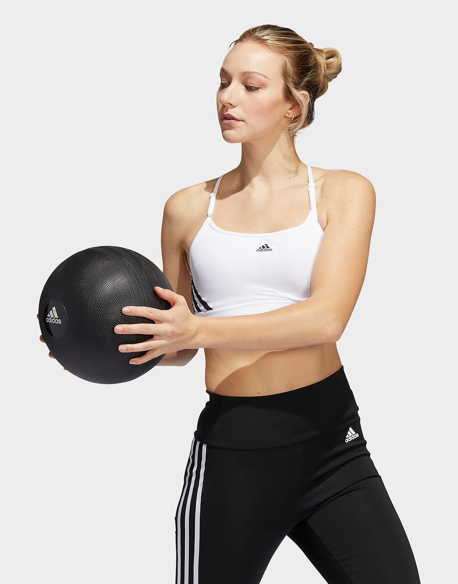 adidas Brassière adidas Aeroreact Training Light-Support 3-Stripes