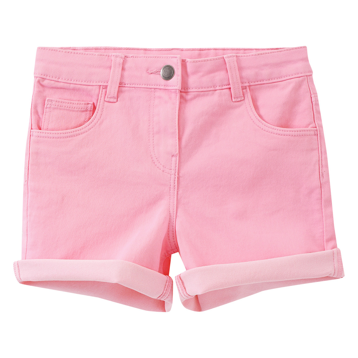 Famy 3 Mädchen Jeansshorts im Five-Pocket-Style rosa / weiss / blau