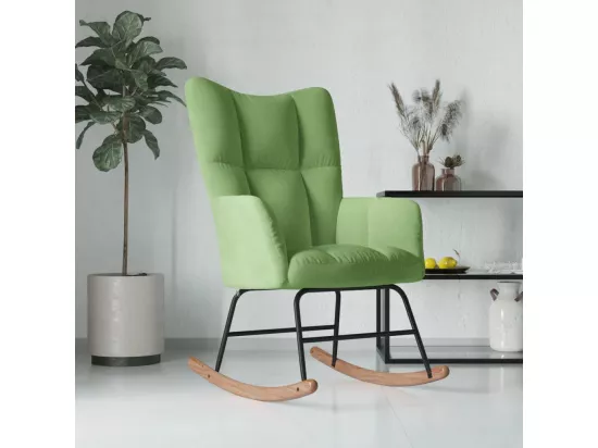 Chaise à bascule Vert clair Velours