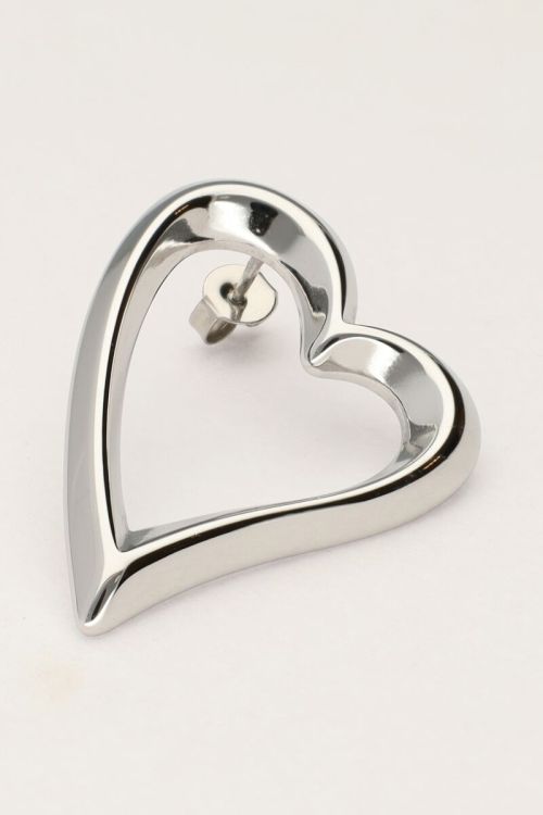Studs oorbellen met open hart