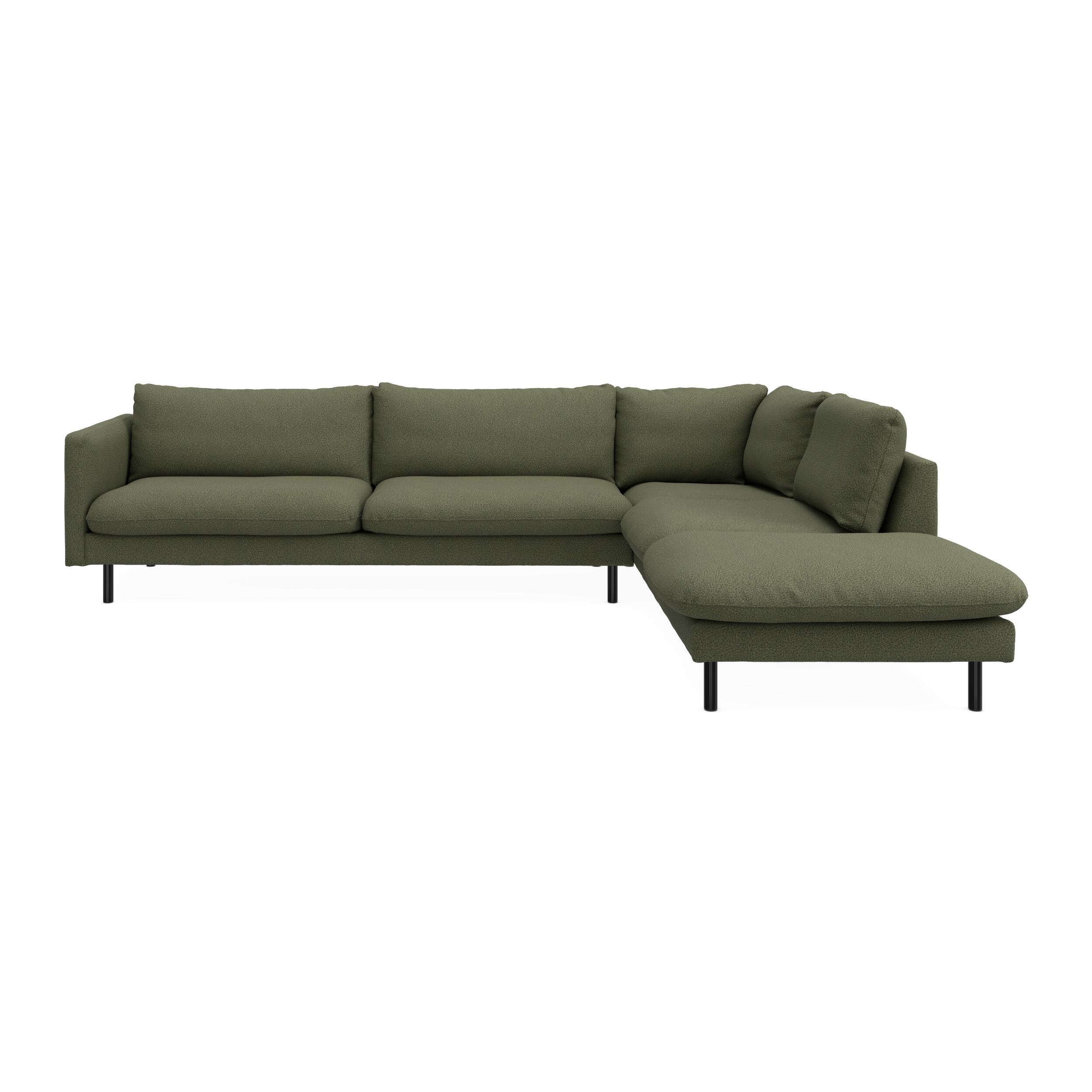 Bjorn højrevendt sofa med pufafslutning