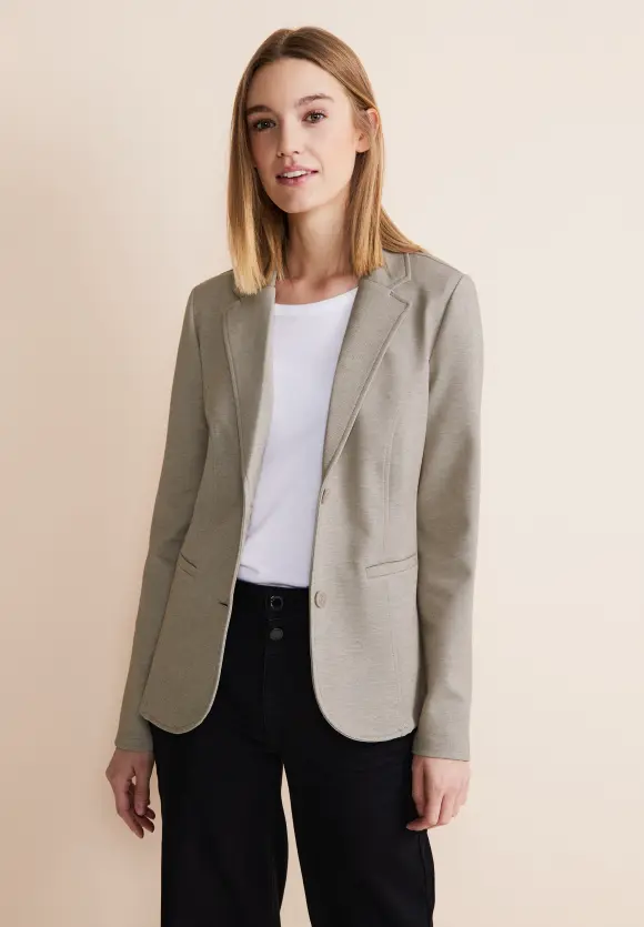 Basic Piqué Blazer - spring sand melange
