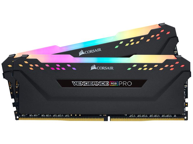 Corsair DDR4-RAM Vengeance RGB PRO Black iCUE 3600 MHz 2x 1 High-Performance Arbeitsspeicher mit Multi-Zone-RGB-Beleuchtung