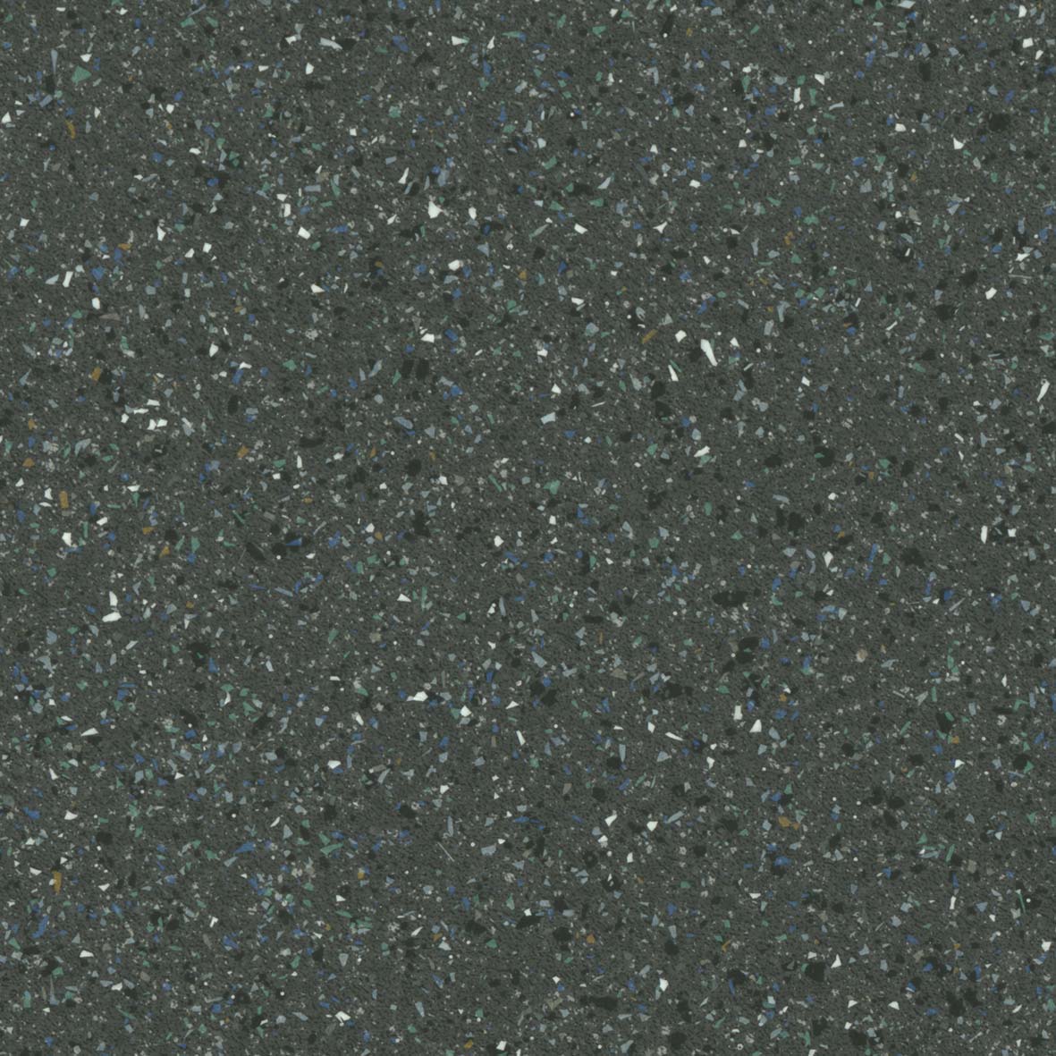 PVC-vloer, per meter verkocht, zwart, in terrazzo-steenlook, 200 cm breed (per meter verkocht)