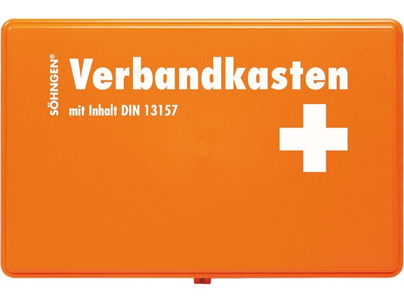 SÖHNGEN Erste-Hilfe-Set KIEL, DIN 13157, Orange Verbandkasten ohne Wandhalterung
