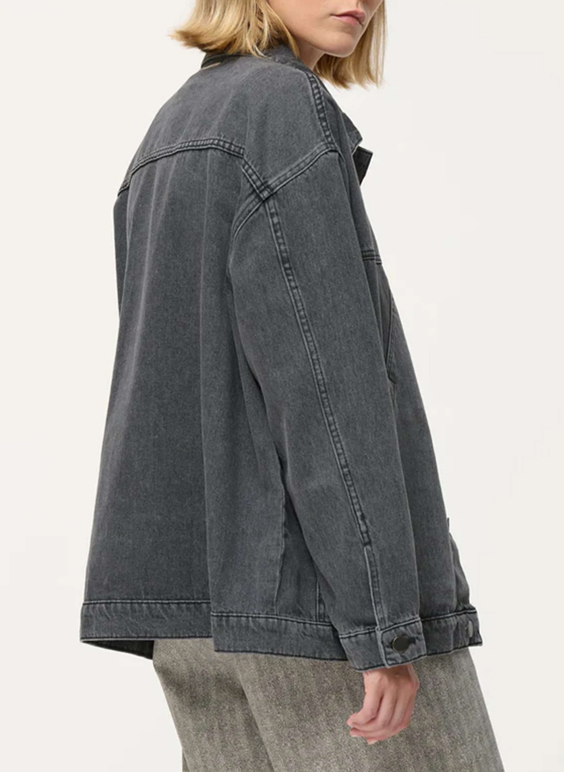 Surchemise oversize en jean délavé | Gris