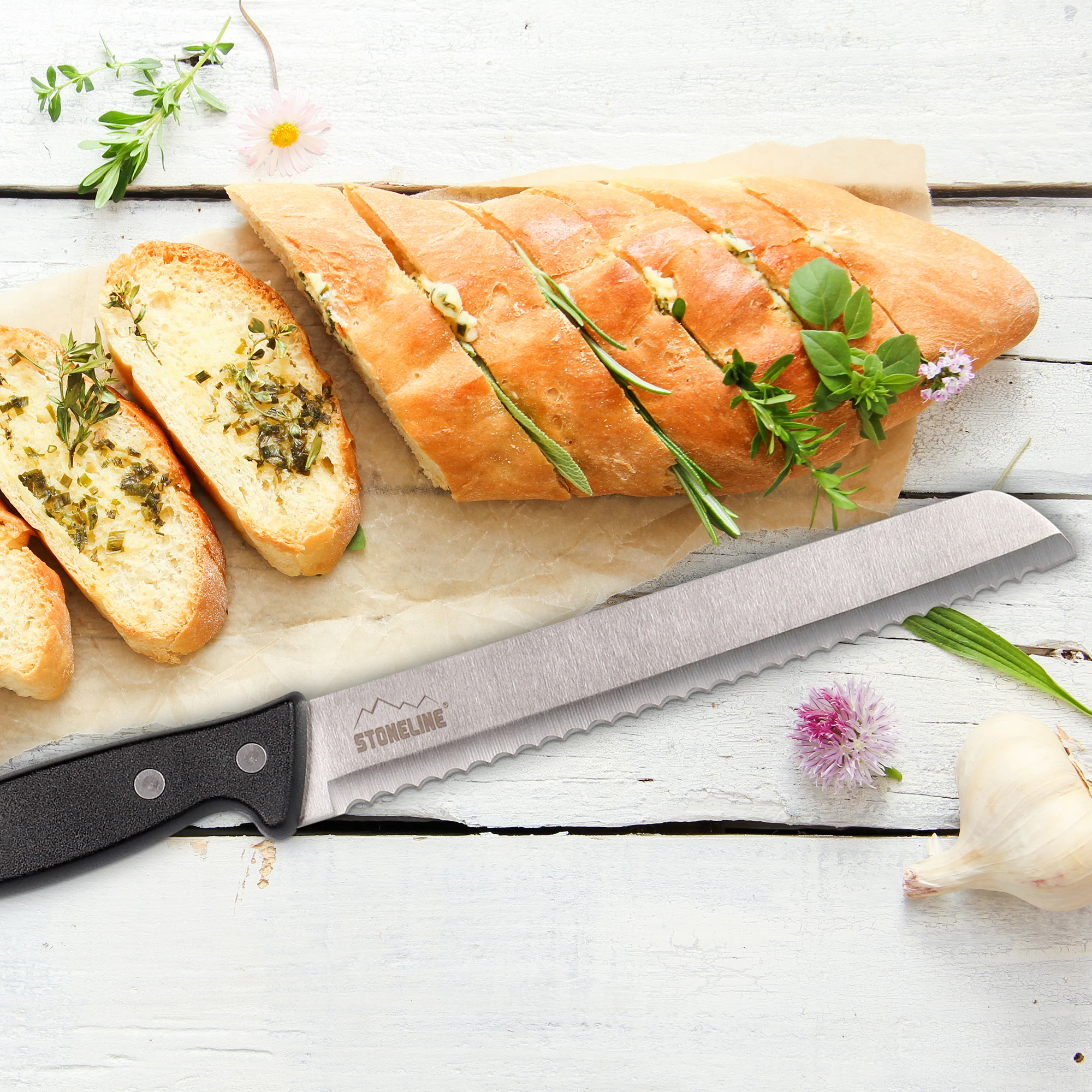 STONELINE® 31,5 cm Brotmesser, mit Klingenschutz