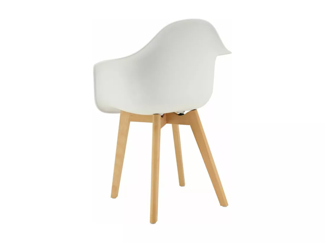 Fauteuil en polypropylène et bois de hêtre Blanc