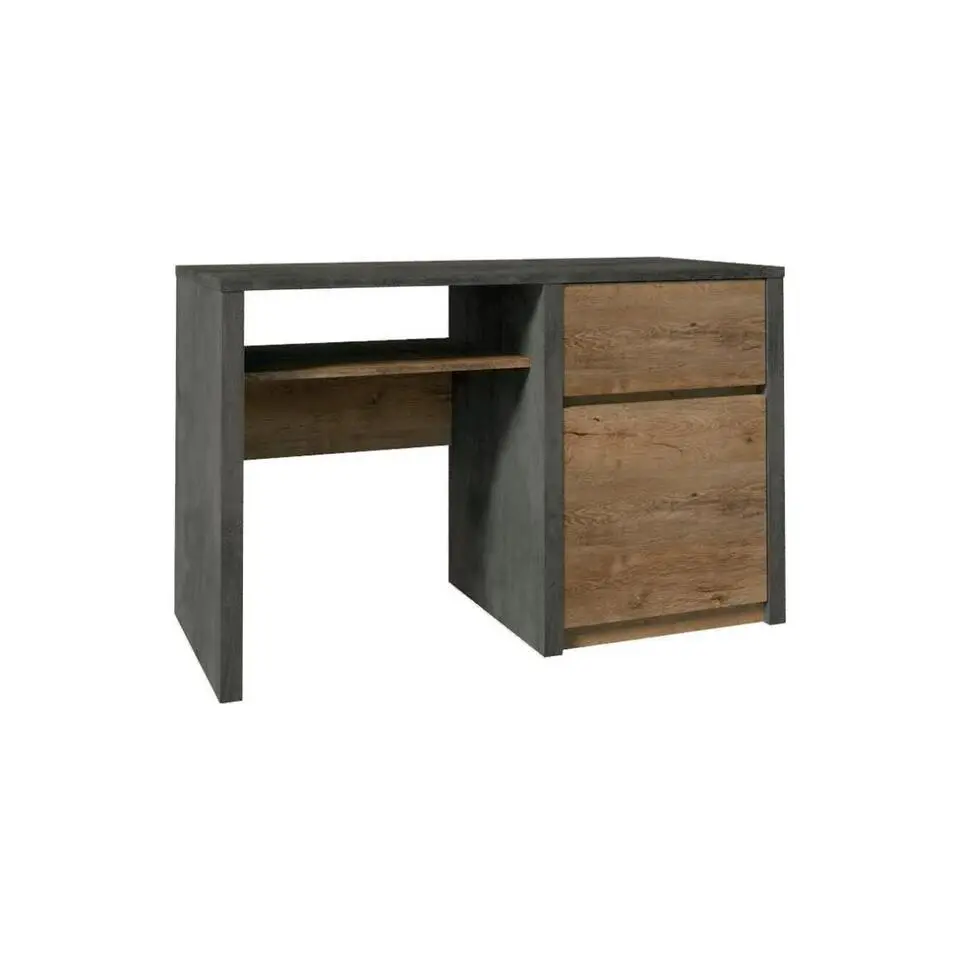 Meubella - Bureau Monaco - Eiken - Grijs - 120 cm