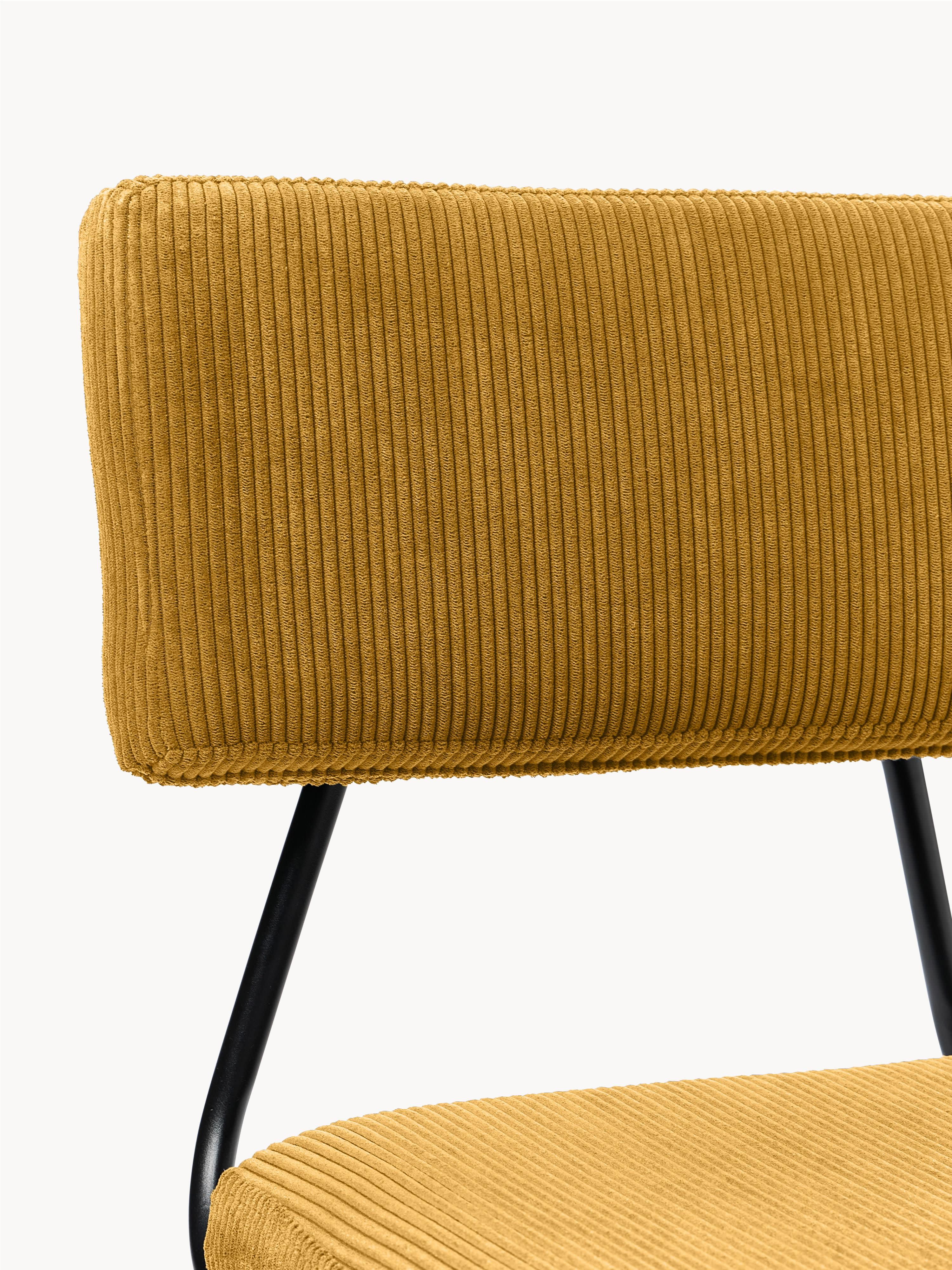 Corduroy gestoffeerde stoelen Mats, 2 stuks