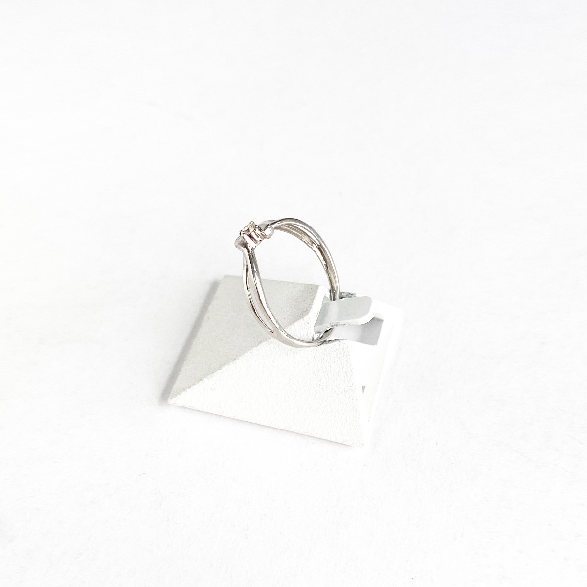 Bague d'occasion or 375 blanc rhodié et diamant