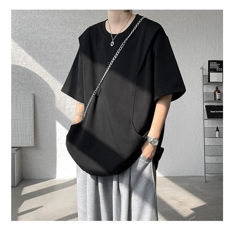 Priam - T-shirt met korte mouwen, ronde hals en effen panelen