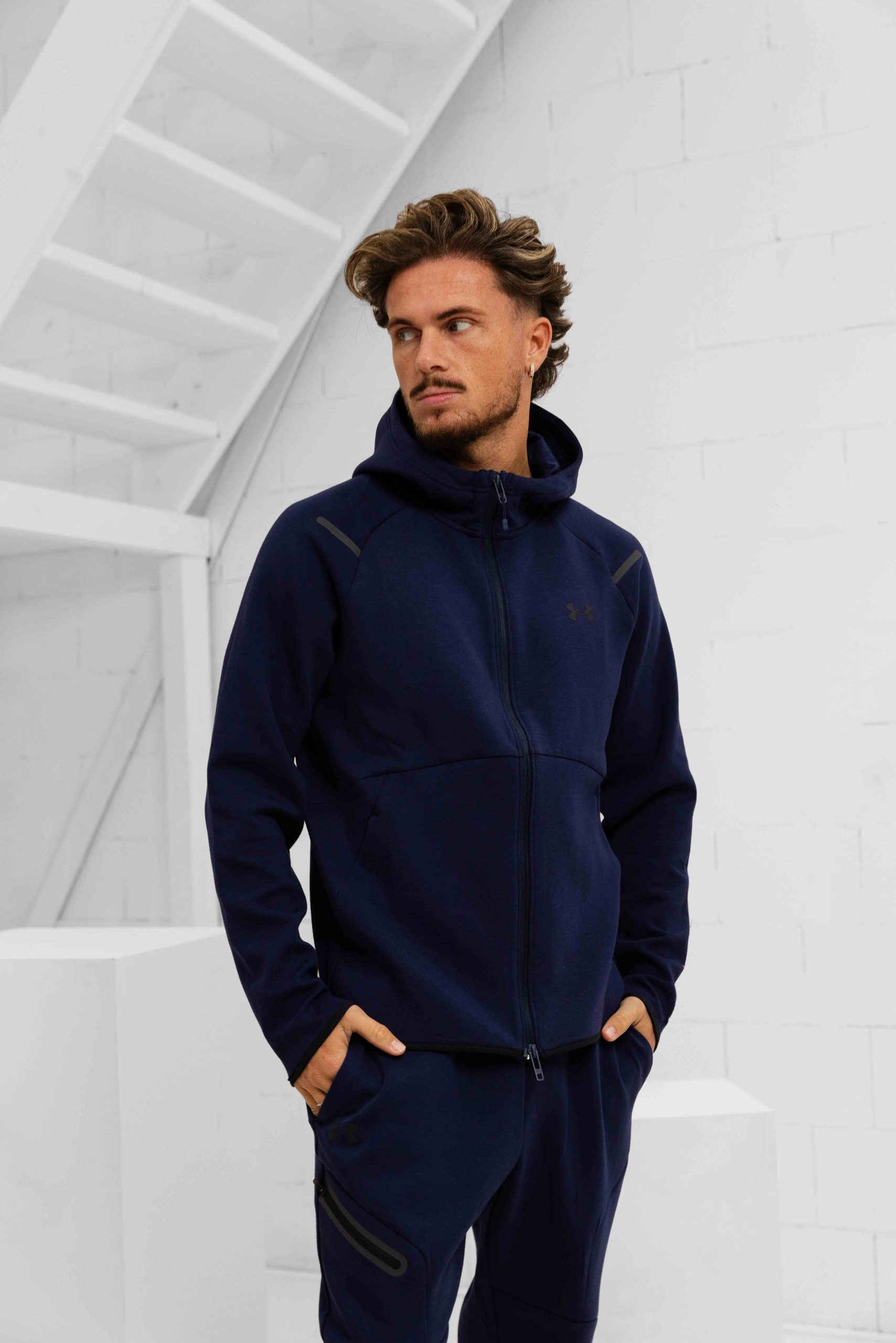 Under Armour Unstoppable Fleece Trainingspak Heren Donkerblauw