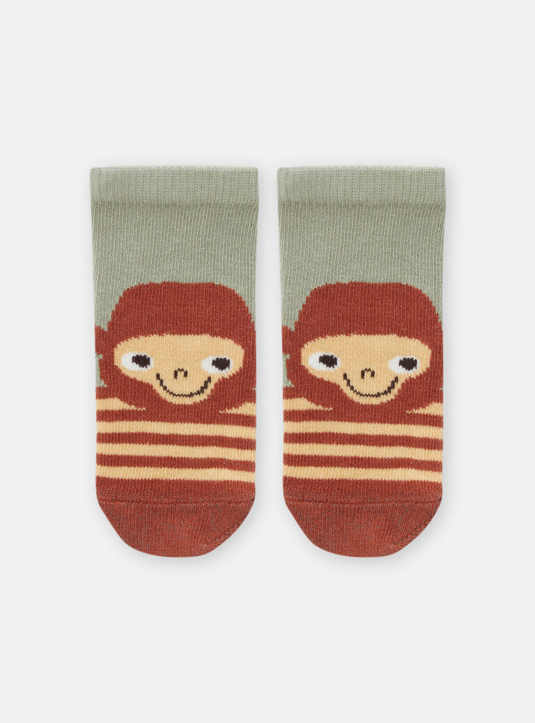 Chaussettes rayées à motif singe pour bébé garçon