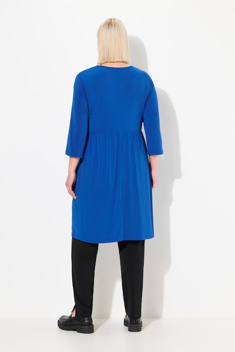 Longshirt, A-Linie, Tunika-Ausschnitt, 3/4-Arm, Taschen