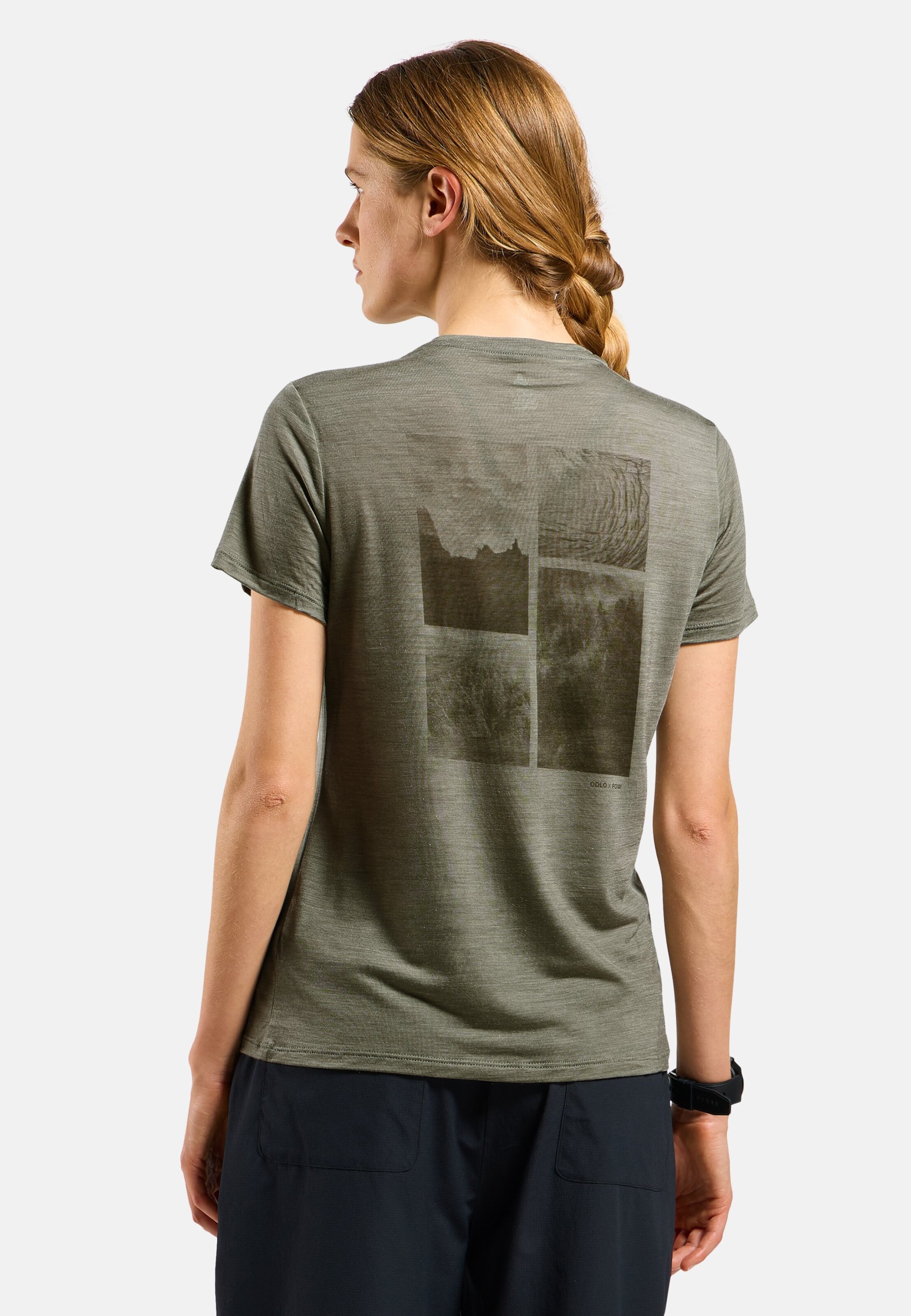 Odlo x POW Collective Voices T-Shirt aus Merinomix in vetiver melange