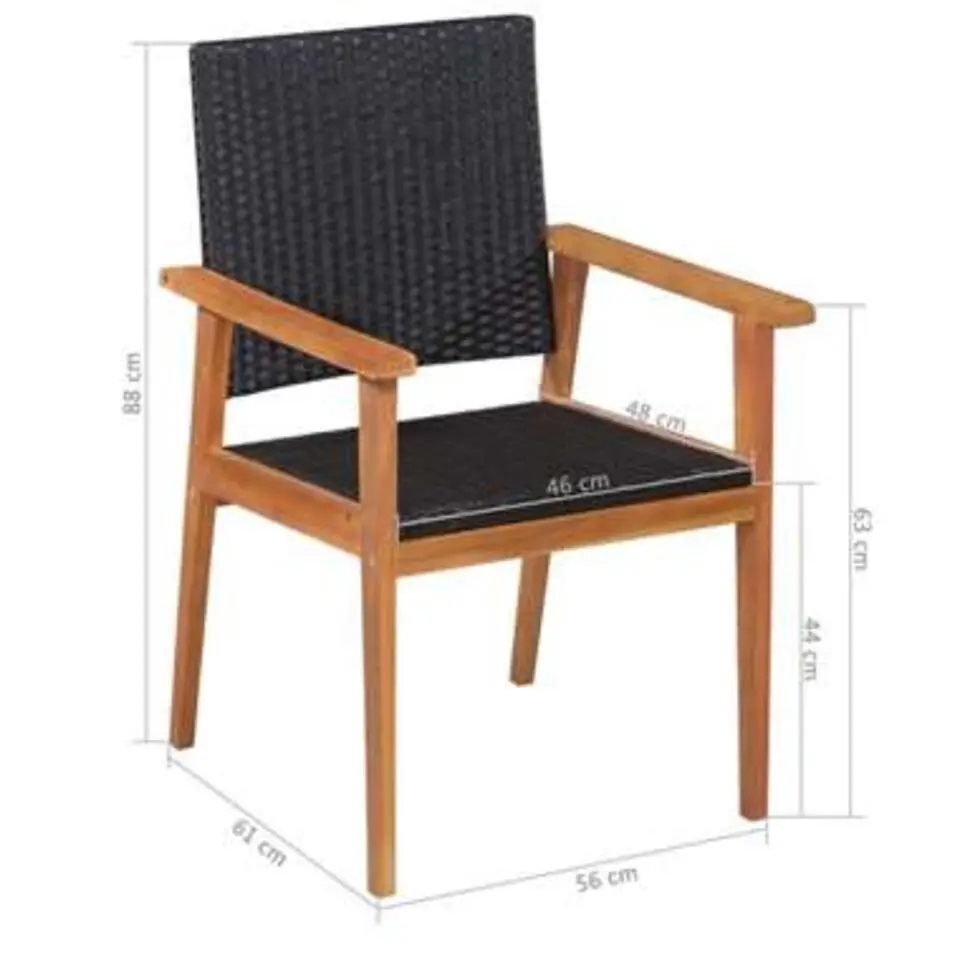 vidaXL - Tuinset - Zwart - Poly rattan