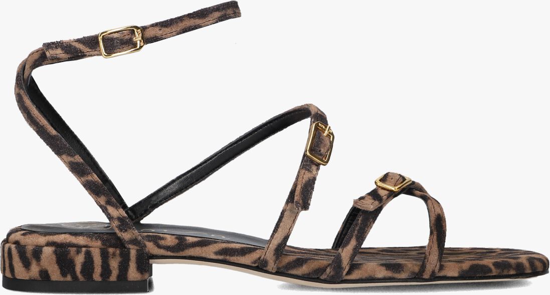 bruine unisa platte sandalen chisun