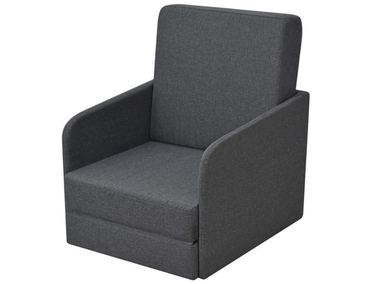 VIDAXL - Fauteuil convertible gris foncé tissu