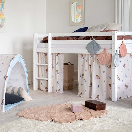 Hoppekids Mermaid forhæng til halvhøj- og køjeseng 70x160 cm