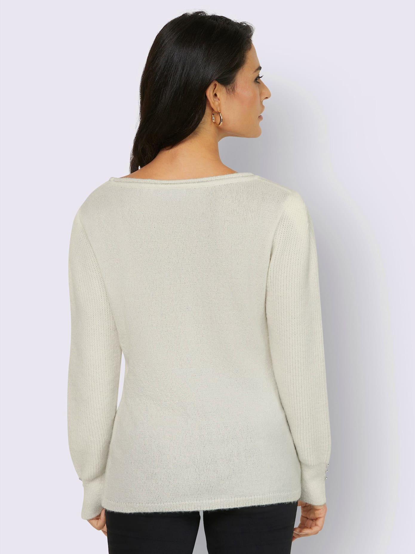 Pull encolure ronde épaules plissées