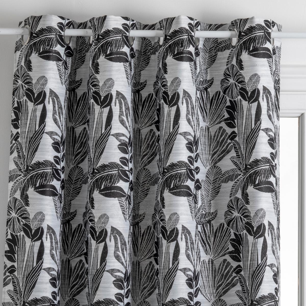 RIDEAU JACQUARD BEJUCO NOIR 140X260CM