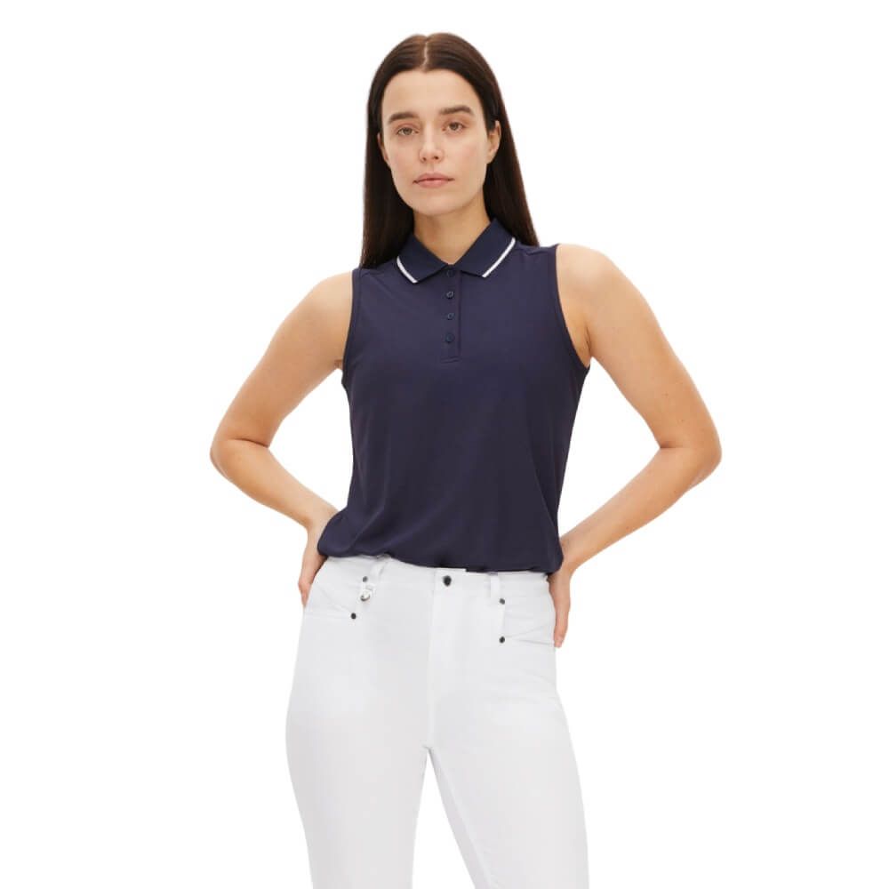 Miriam Sleeveless Pique Dame Navy