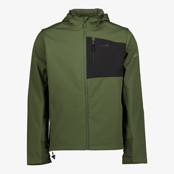 Mountain Peak heren softshell jas groen zwart