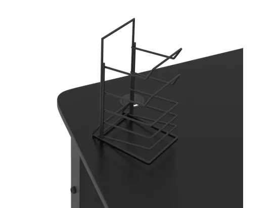 Bureau de jeu avec pieds en forme de K Noir 90x60x75 cm