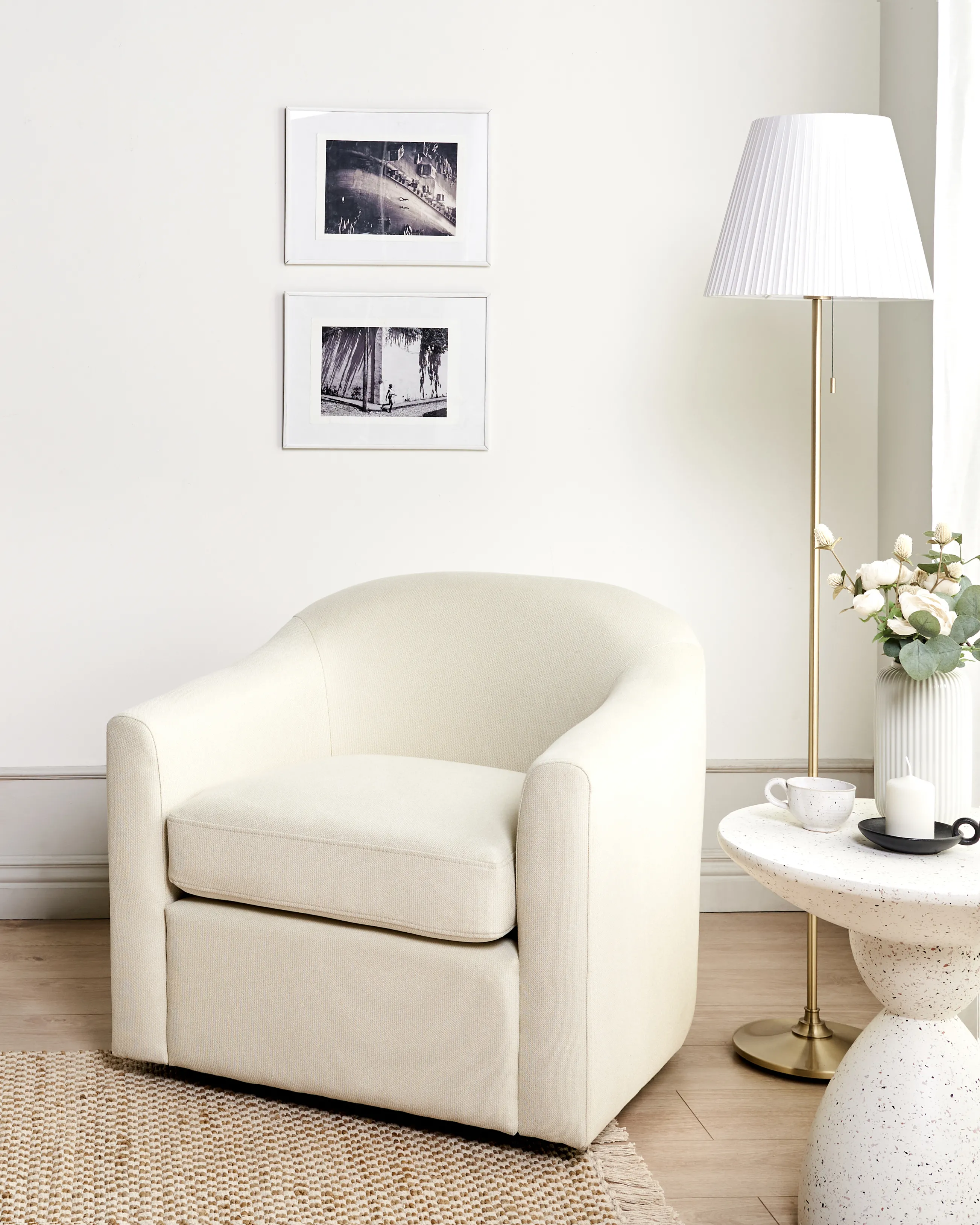 Draaifauteuil MAGNOR Stof Lichtbeige