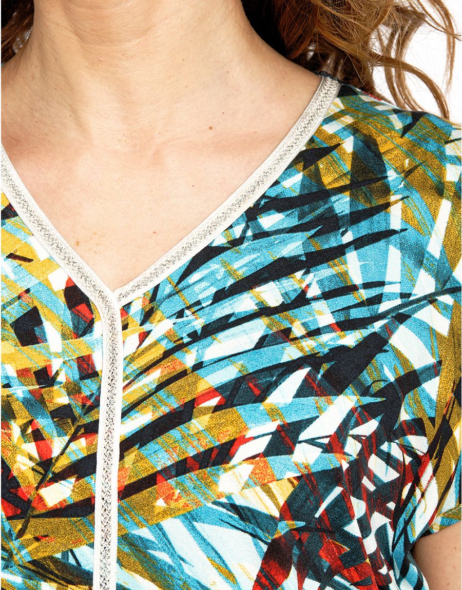 T-shirt bleu imprimé