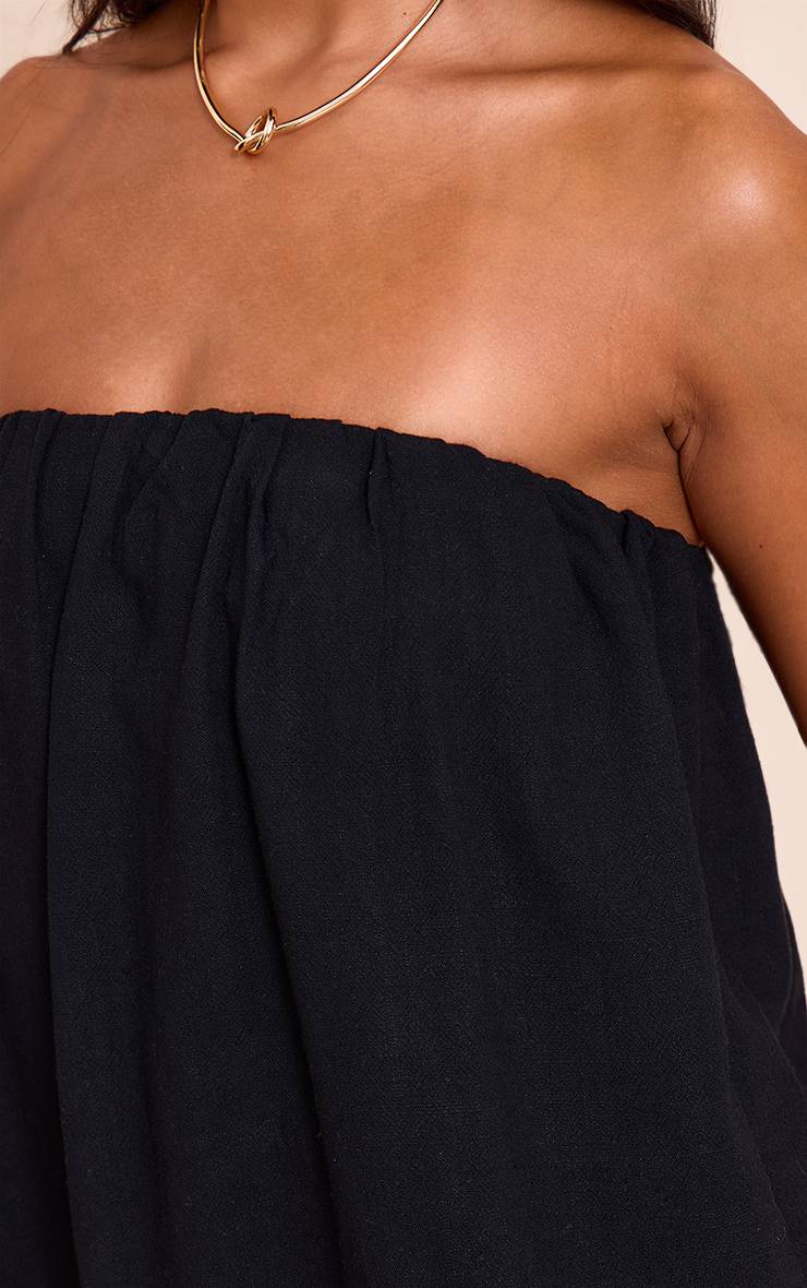 Noir Combinaison-short Bouffante Bandeau Texturée