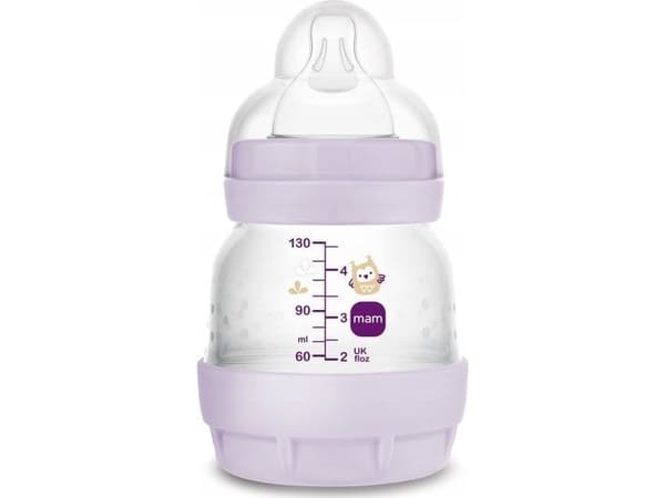 MAM BABY 1087 FLASKE - PERFEKT START - 130ML - PLANET LOVE BABY GIRL - LILLA- 1 STK.