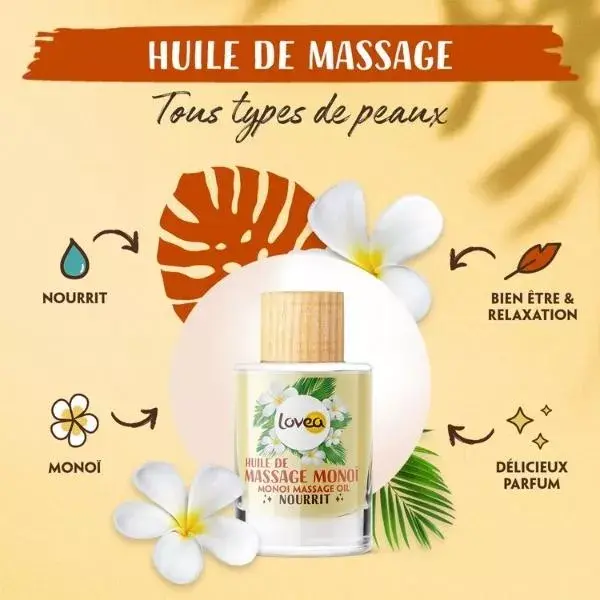 Lovea - Óleo de Massagem Multiuso - Monoi - Todos os Tipos de Pele 50ml