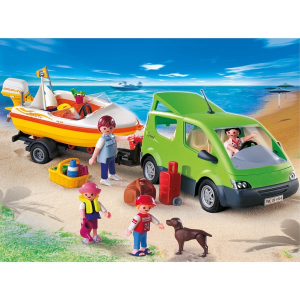 4144 - Playmobil Family Fun - Voiture familiale avec remorque porte-bateaux