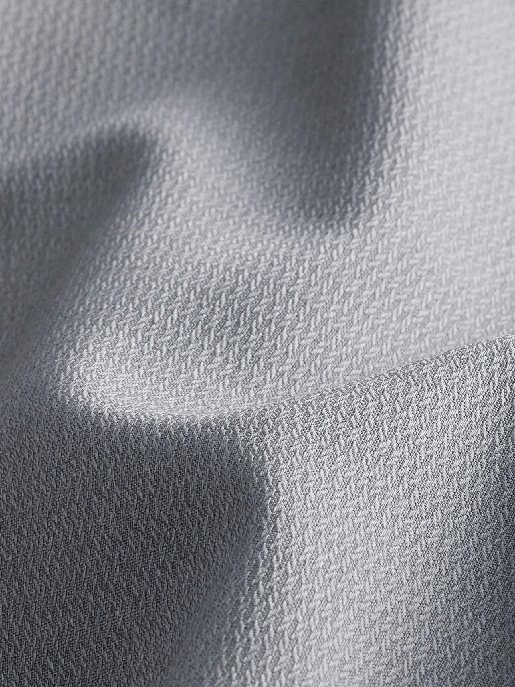 Donkergrijs - Slim Fit - Onderhoudsvriendelijk, getextureerd, slim fit overhemd met enkele manchet