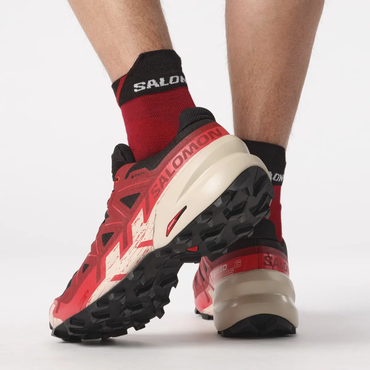 Salomon Men's Speedcross 6 GORE-TEX Black/Red Dalhia/Poppy Red
