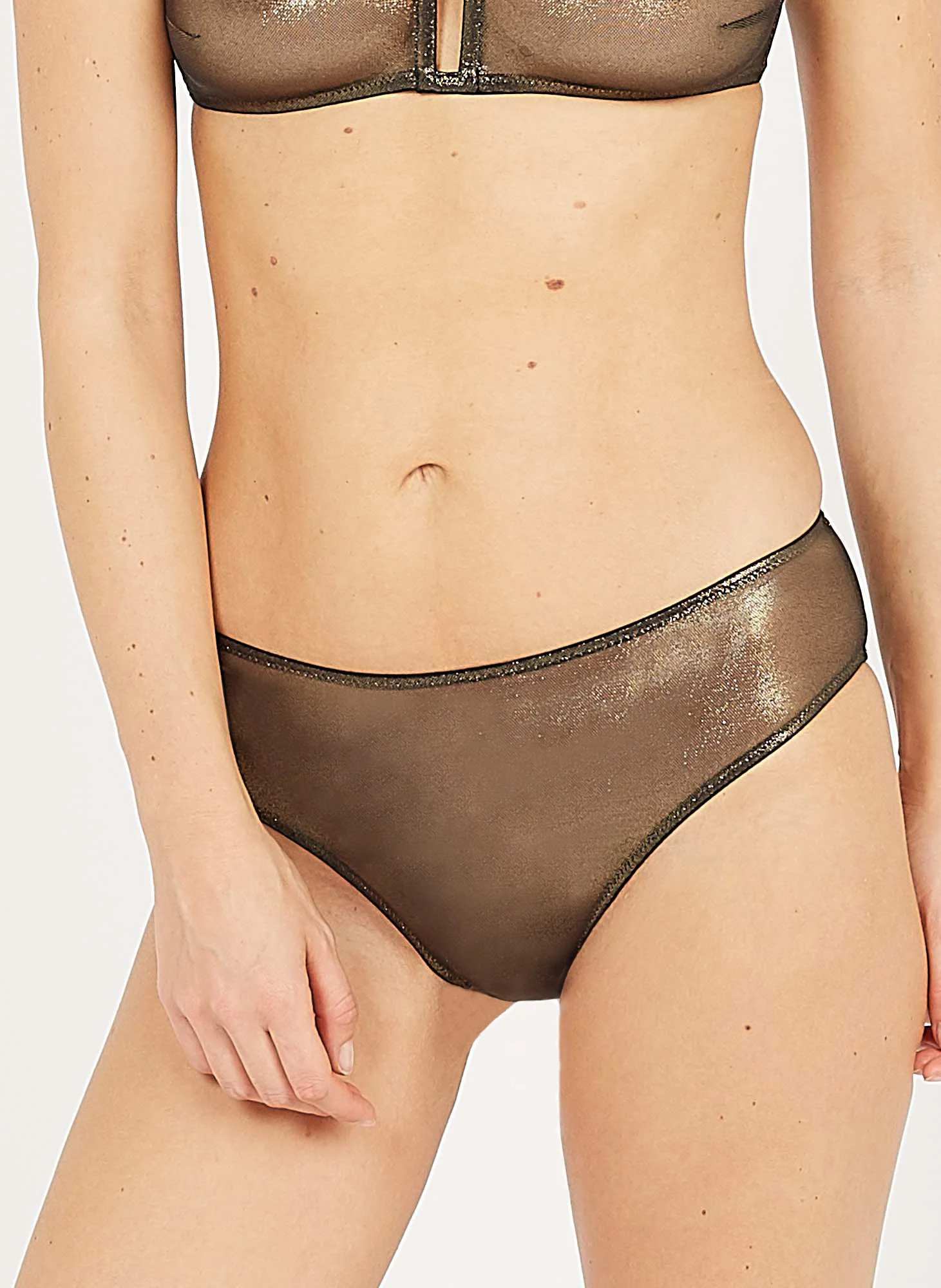 AMY - Culotte lamée | Marron