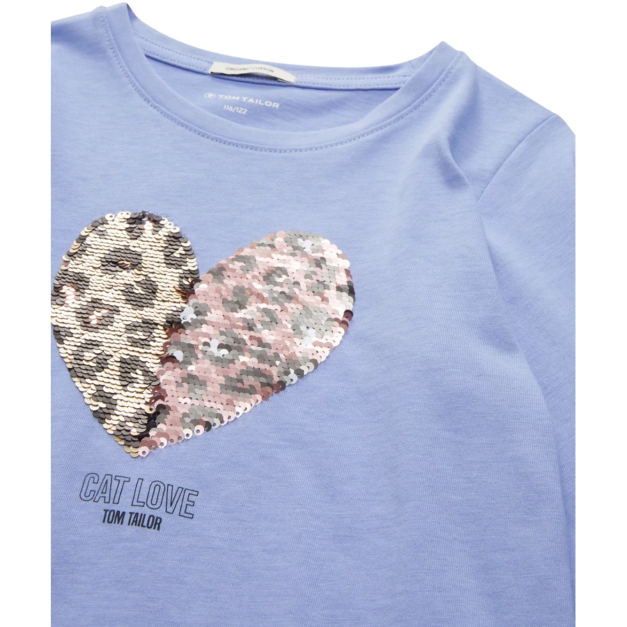 TOM TAILOR Langarmshirt Leo Heart Calm Lavender